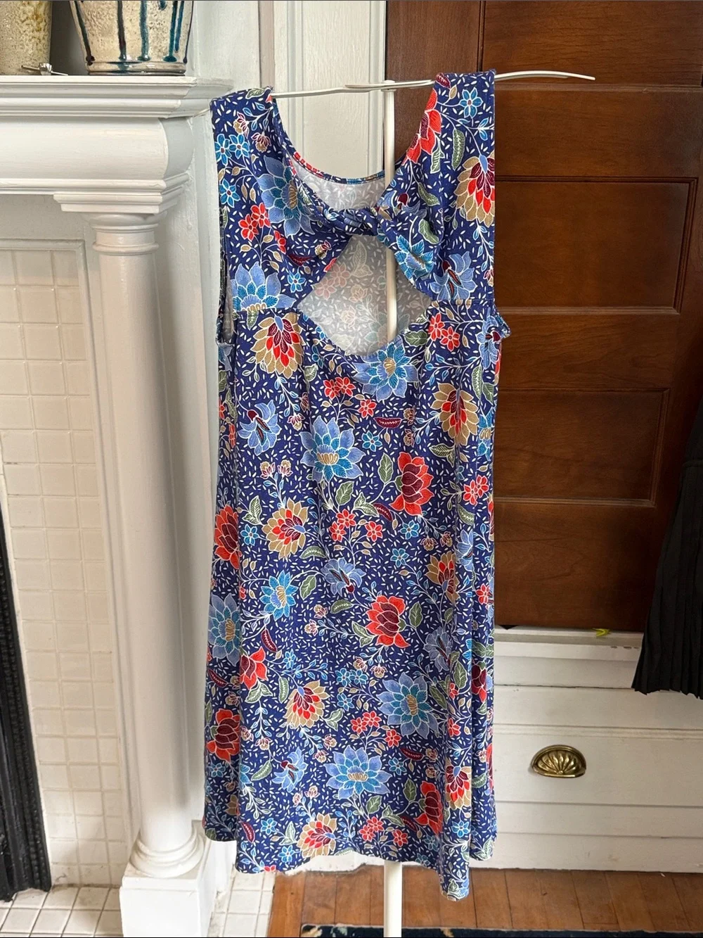 LOFT Blue Floral Sleeveless Dress with Back Cutout-‎ worn about 5x-99 retail